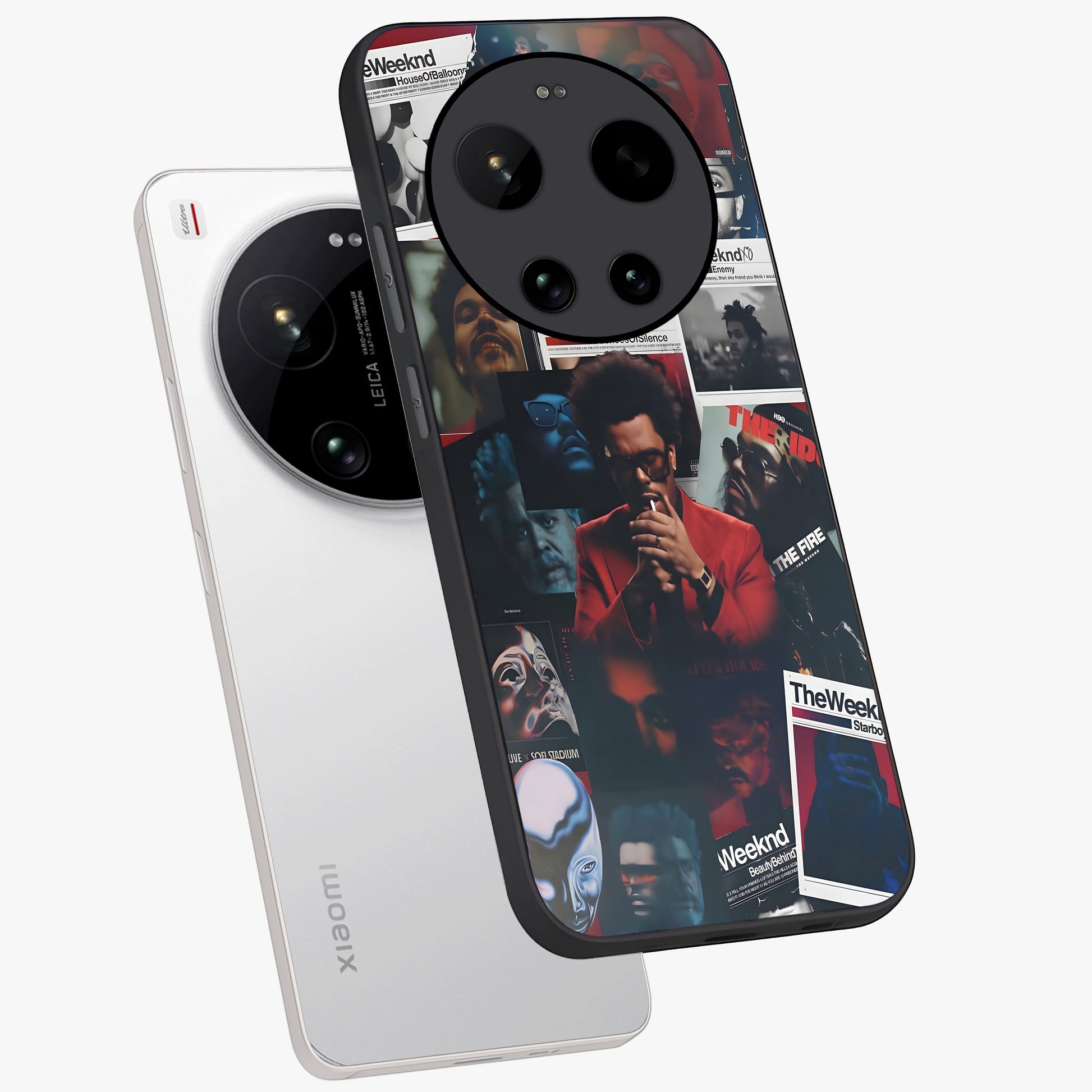 The Weeknd Glass Case displayed in angled mockup highlighting stylish pop culture inspired design with modern aesthetic.