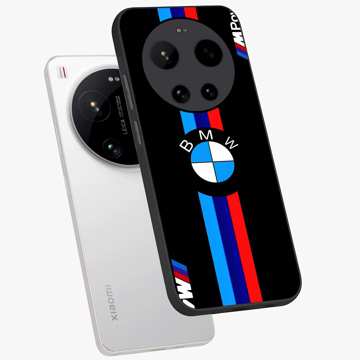 Turbo BMW Beast Glass Case displayed in angled mockup highlighting sleek racing car design with bold automotive aesthetic.