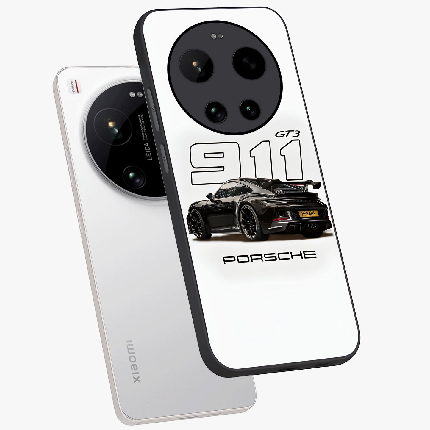 Turbo Legacy Icon Glass Case displayed in angled mockup highlighting dynamic automotive design with performance aesthetic.