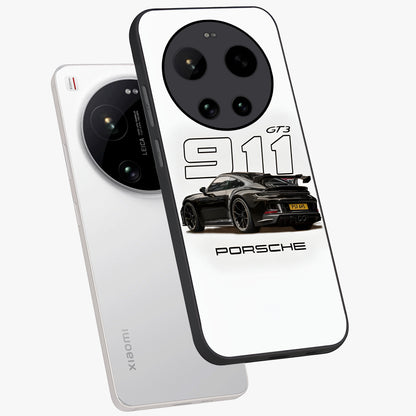 Turbo Legacy Icon Glass Case displayed in angled mockup highlighting dynamic automotive design with performance aesthetic.