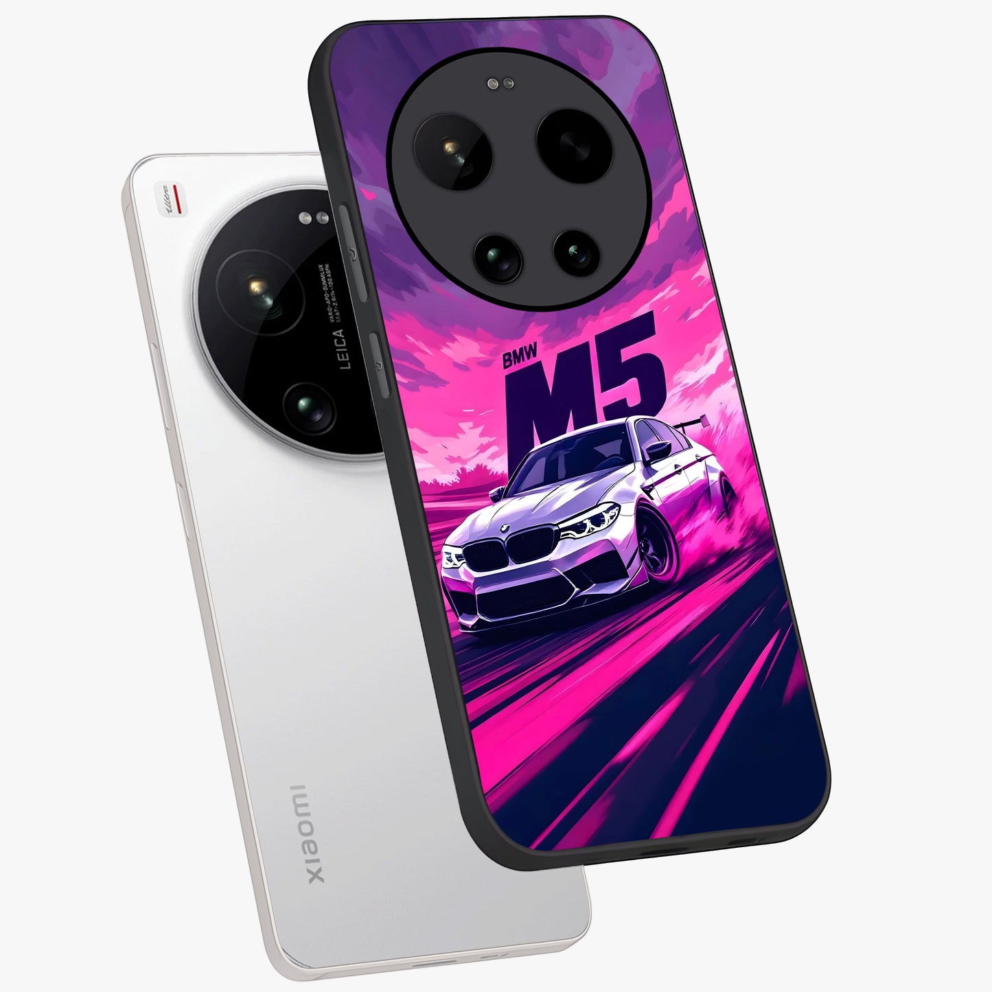 Velocity Drift Pulse Glass Case displayed in angled mockup highlighting dynamic drift design with sporty automotive aesthetic.