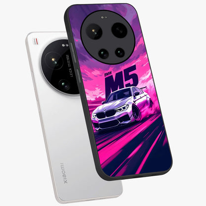 Velocity Drift Pulse Glass Case displayed in angled mockup highlighting dynamic drift design with sporty automotive aesthetic.