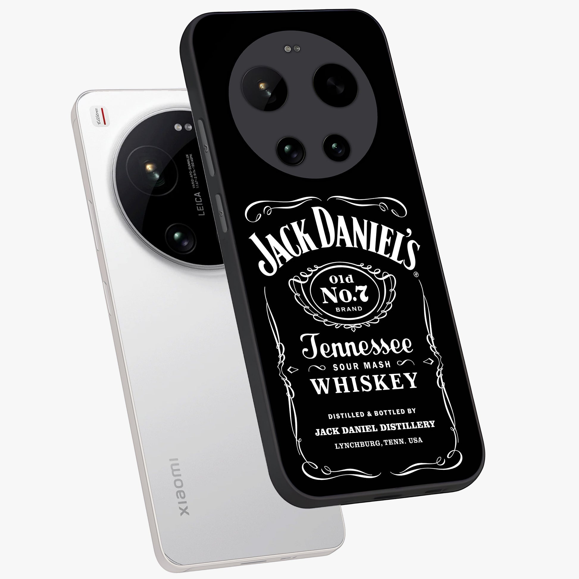 Vintage Whiskey Heritage Glass Case displayed in angled mockup highlighting retro beverage themed design with heritage aesthetic.