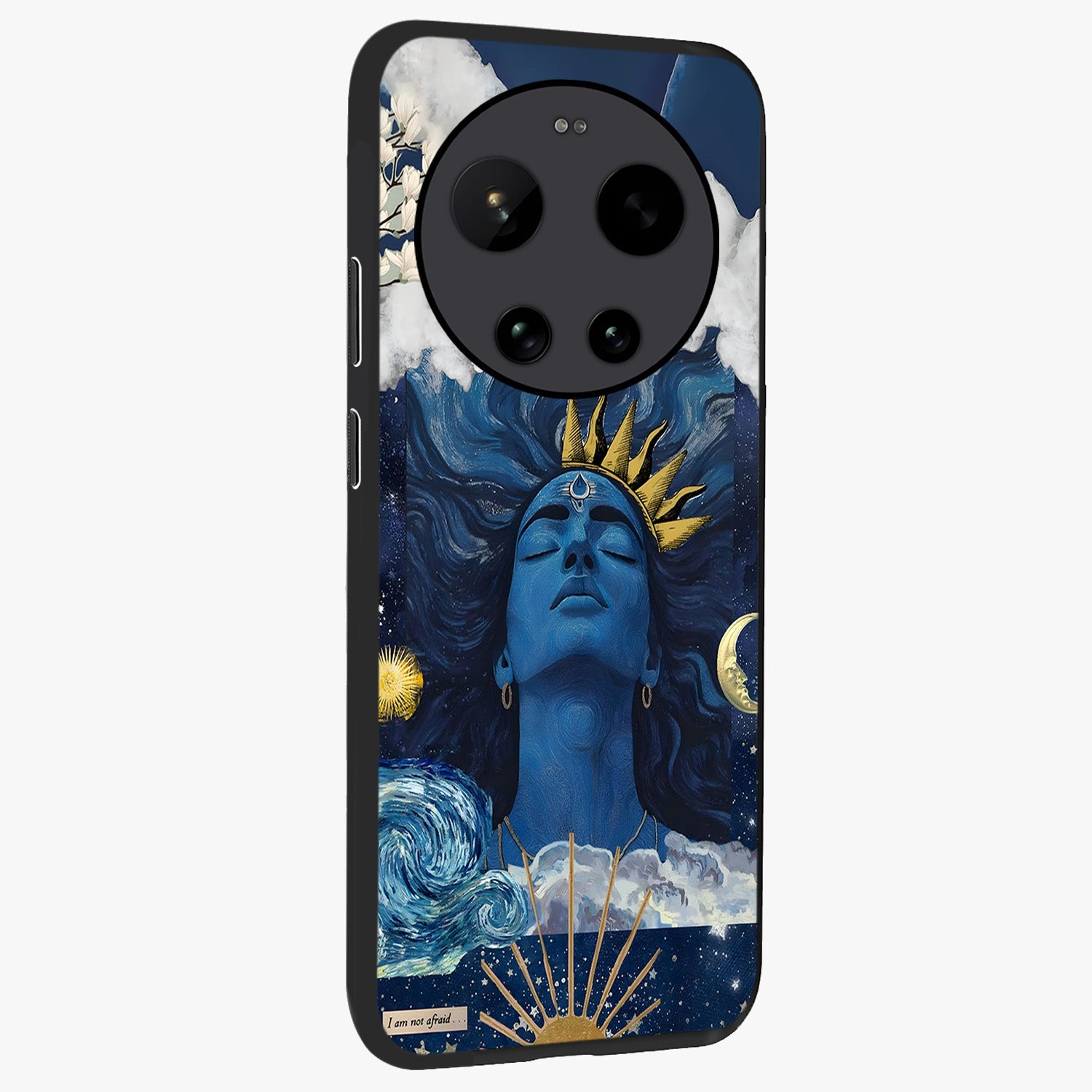 Aesthetic Lord Shiva Glass Case upright view showcasing powerful Lord Shiva artwork with devotional theme.