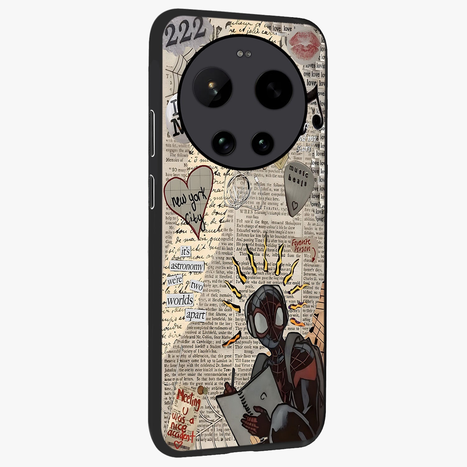 City Dream Sketch Glass Case upright view showcasing urban skyline artwork with stylish hand drawn design.