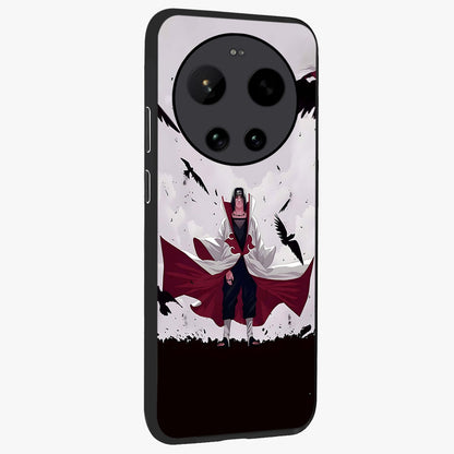 Crimson Crow Ascension Glass Case upright view showcasing dramatic crow artwork with bold gothic theme.