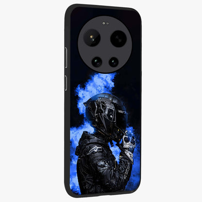 Cyber Sentinel Protocol Glass Case upright view showcasing advanced cyber sentinel artwork with futuristic tech theme.