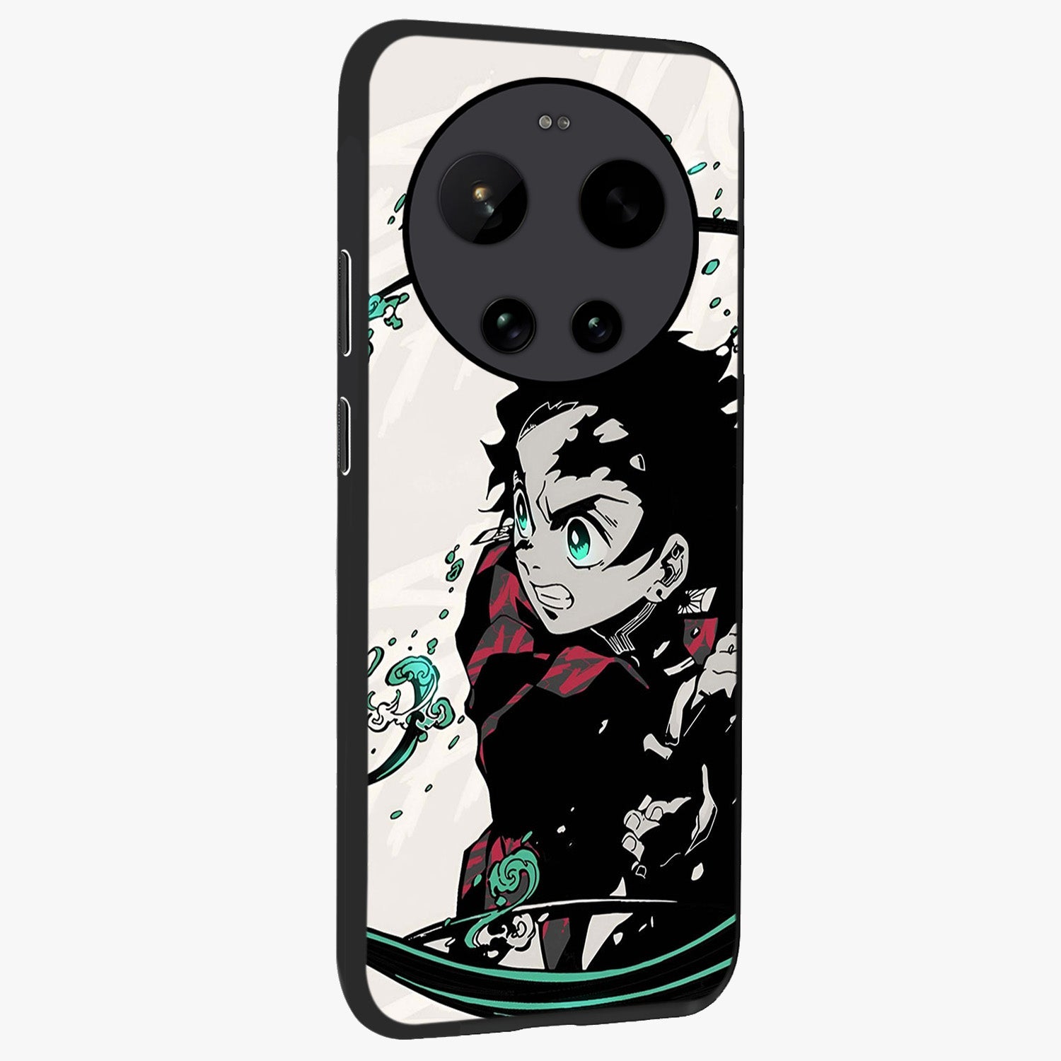 Demon Slayer Glass Case upright view showcasing powerful anime artwork with intense warrior theme.