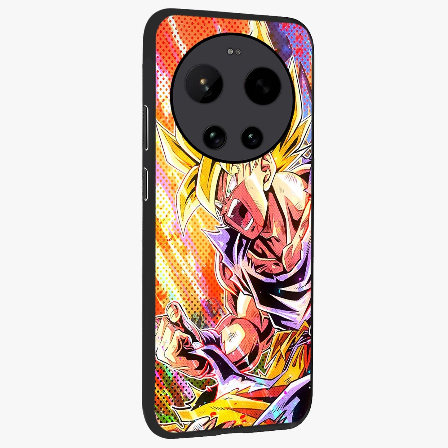 Firing Goku Glass Case upright view showcasing energetic anime artwork with bold warrior theme.