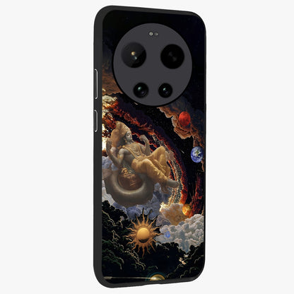 Galactic Divine God Glass Case upright view showcasing mystical divine artwork with dramatic cosmic theme.