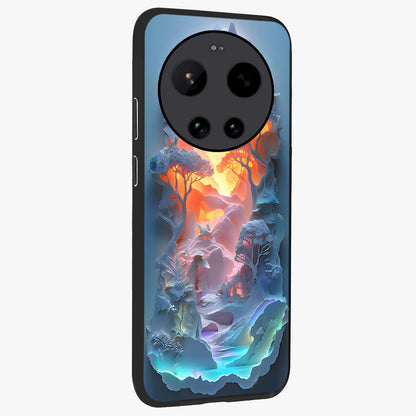 Glow Forest Portal Glass Case upright view showcasing enchanted forest portal artwork with fantasy nature theme.