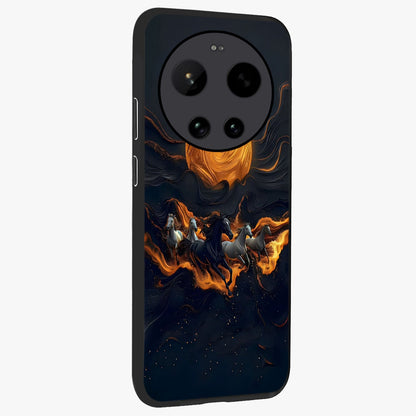 Golden Royal Heritage Glass Case upright view showcasing elegant royal artwork with classic heritage theme.