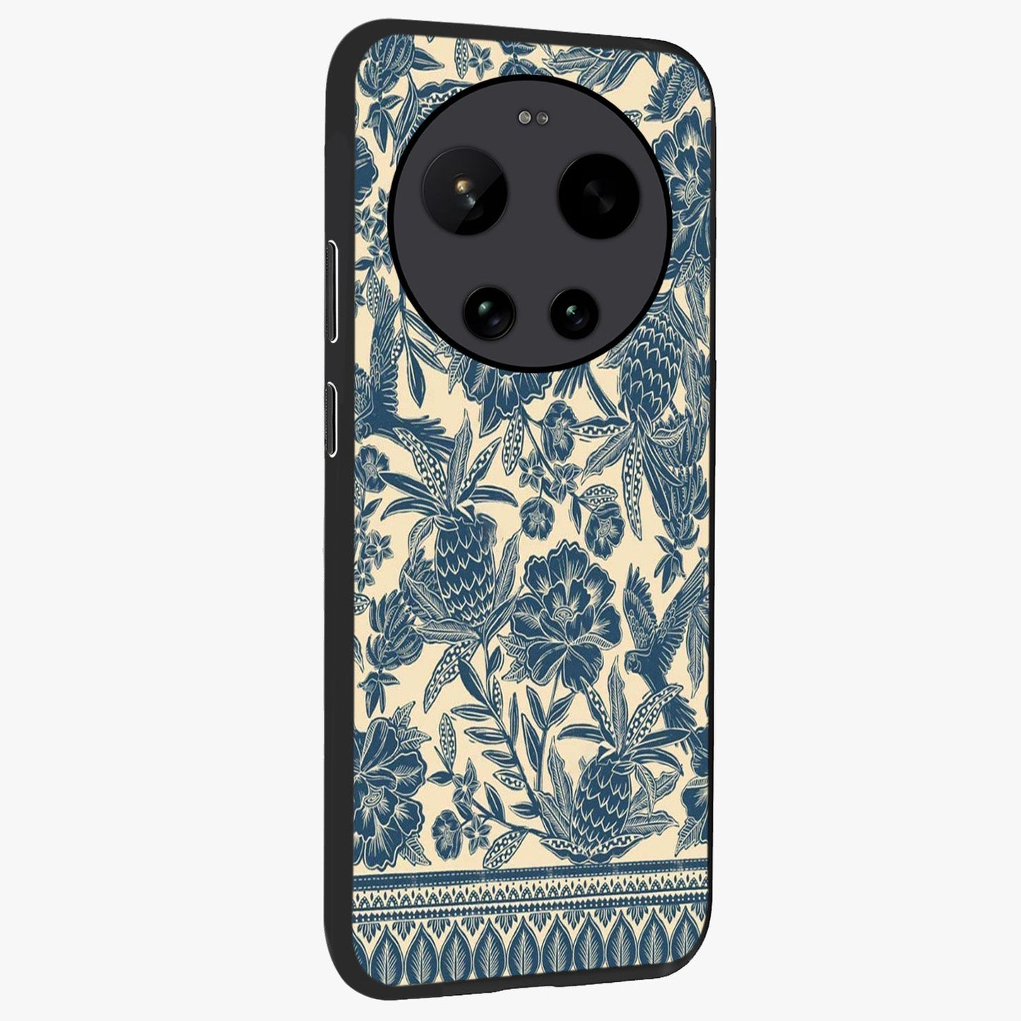 Heirloom Wild Bloom Glass Case upright view showcasing delicate wildflower artwork with timeless floral theme.
