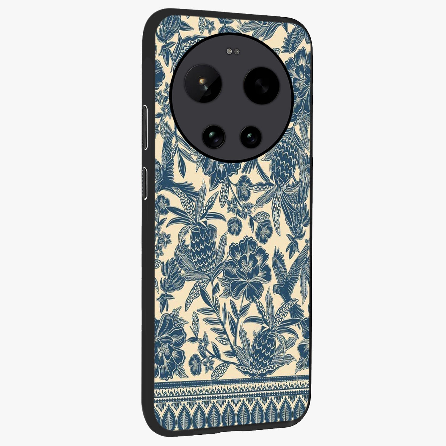Heirloom Wild Bloom Glass Case upright view showcasing delicate wildflower artwork with timeless floral theme.