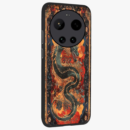 Inferno Dragon Soul Glass Case upright view showcasing intense dragon artwork with fantasy fire theme.