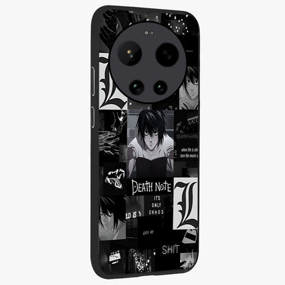 Midnight Chaos Mind Glass Case upright view showcasing expressive abstract artwork with bold dark theme.