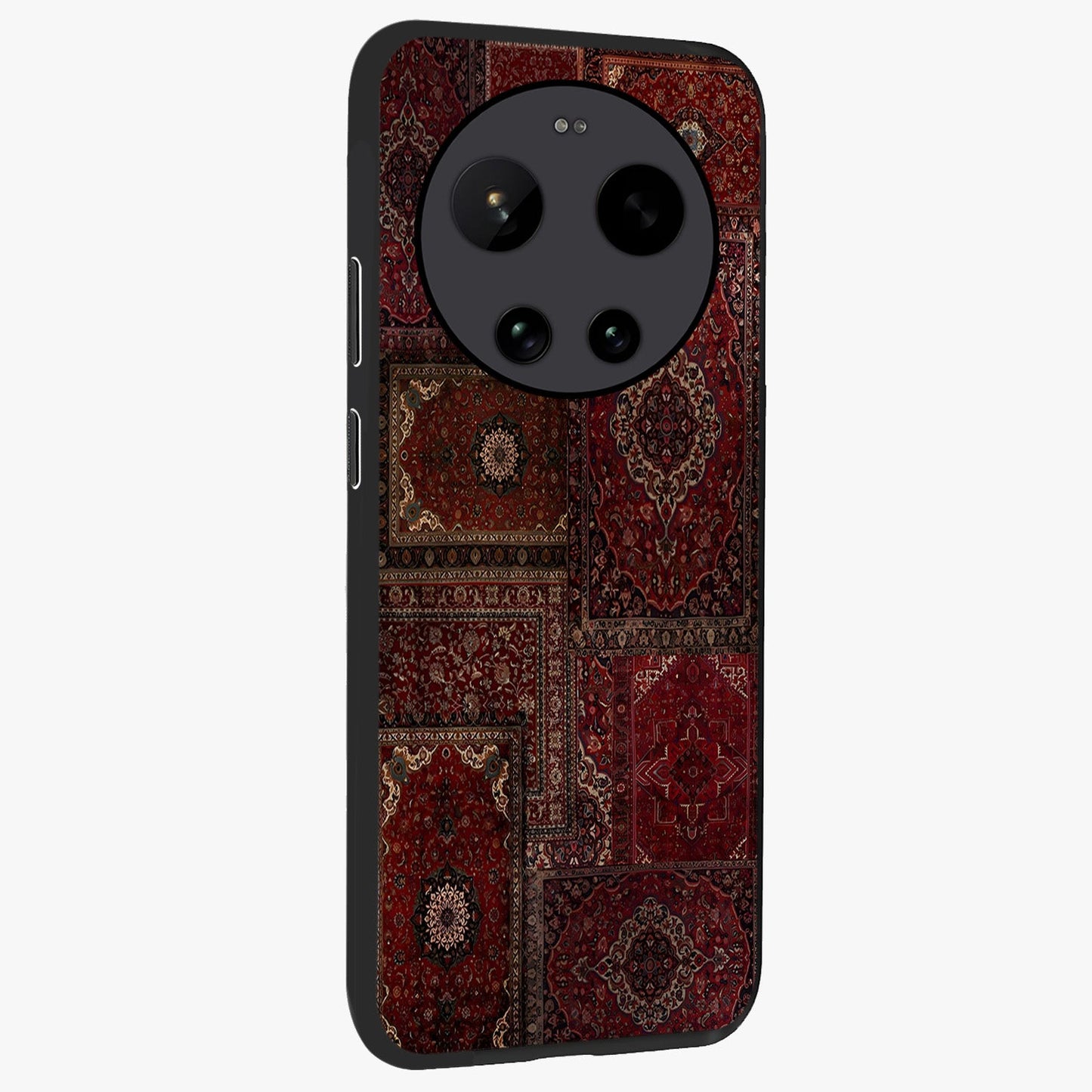 Persian Velvet Tale Glass Case upright view showcasing elegant Persian artwork with classic heritage theme.