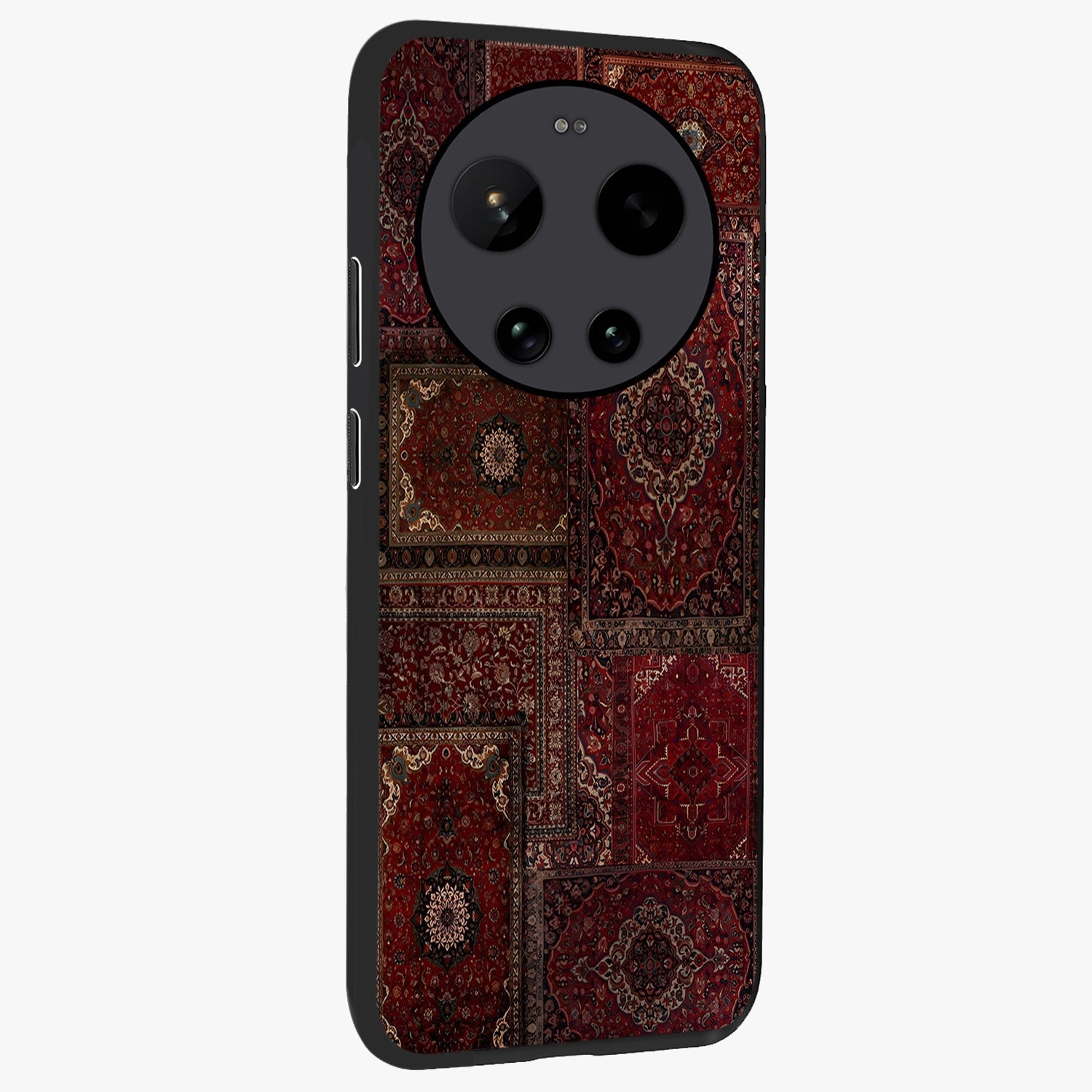 Persian Velvet Tale Glass Case upright view showcasing elegant Persian artwork with classic heritage theme.
