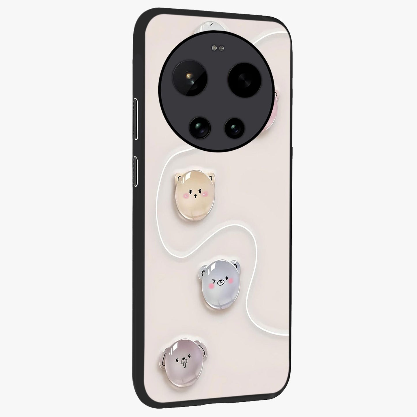 Puffy Face Parade Glass Case upright view showcasing adorable character artwork with cheerful animated theme.