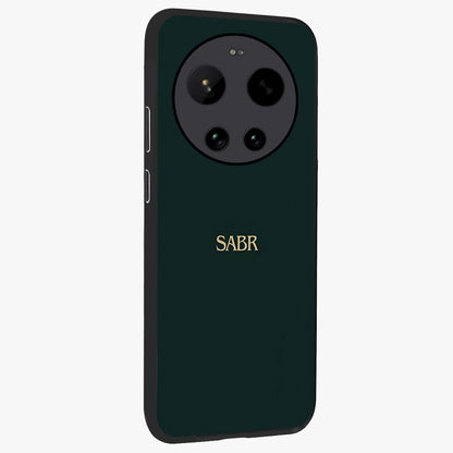 Sabr Minimal Patience Glass Case upright view showcasing calm minimalist artwork with motivational patience theme.