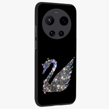 Starlit Swan Grace Glass Case upright view showcasing beautiful swan artwork with peaceful night themed design.