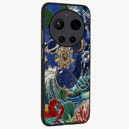 Universe Underwater Spark Glass Case upright view showcasing magical underwater galaxy artwork with vibrant cosmic theme.
