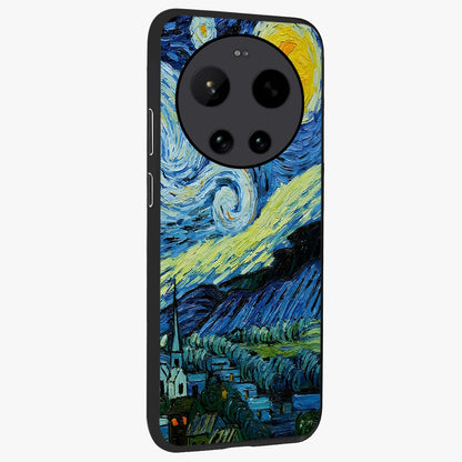 Van Gogh Art Glass Case upright view showcasing expressive painting style artwork with timeless artistic theme.