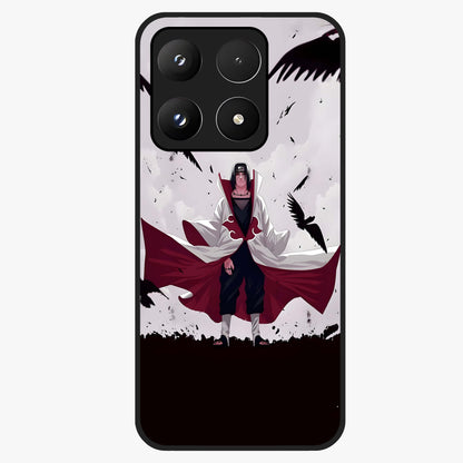 Crimson Crow Ascension Glass Case showing flat back view with mystical crow artwork and glossy glass finish.