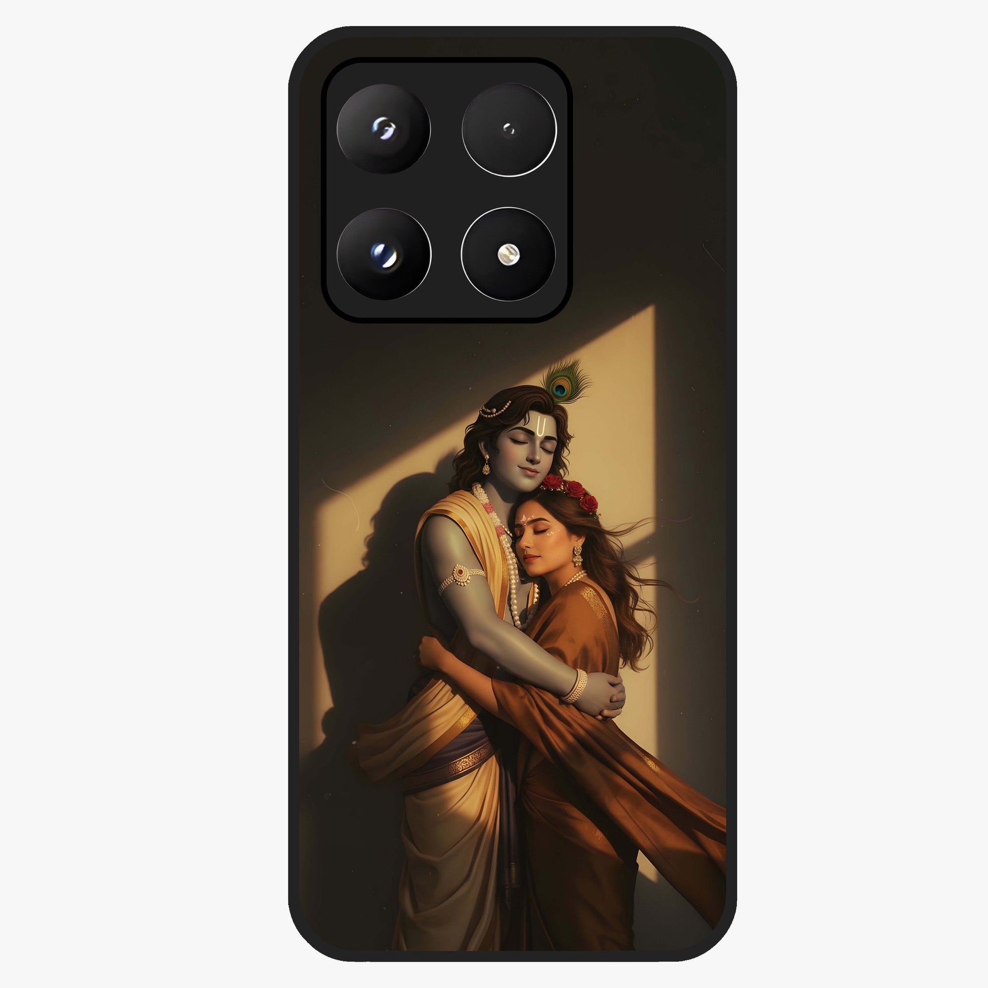 Divine Eternal Love Glass Case showing flat back view with spiritual love themed artwork and glossy glass finish.