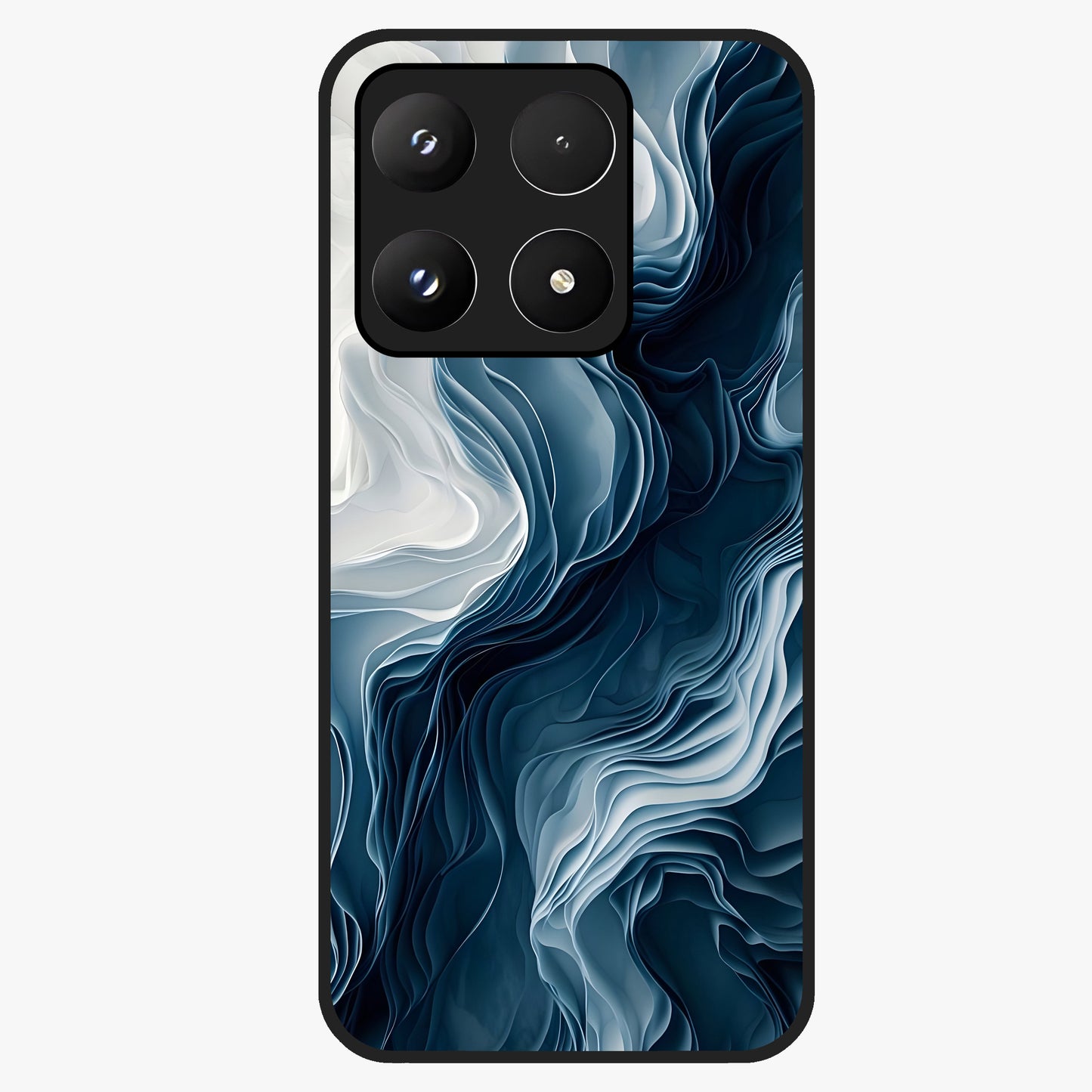 Ethereal Paper Marble Glass Case showing flat back view with soft marble paper texture artwork and glossy glass finish.