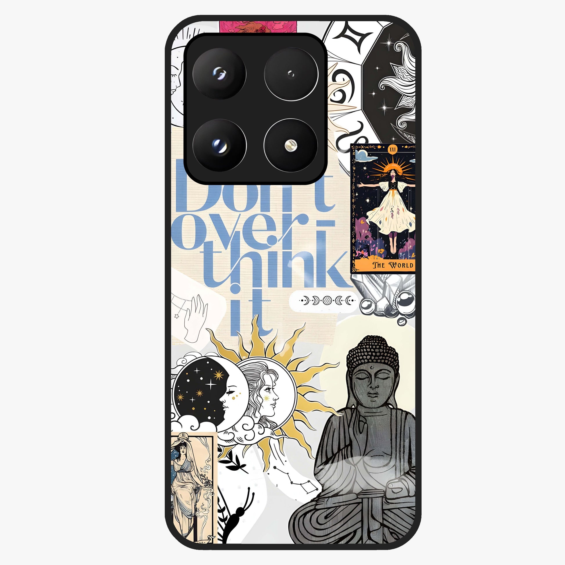 Ethereal Thoughts Glass Case showing flat back view with dreamy artistic artwork and glossy glass finish.