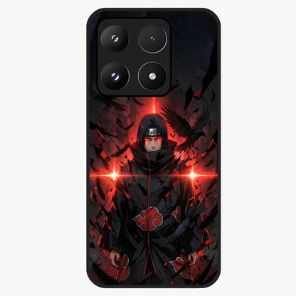 Focused Blade Discipline Glass Case showing flat back view with warrior sword themed artwork and glossy glass finish.