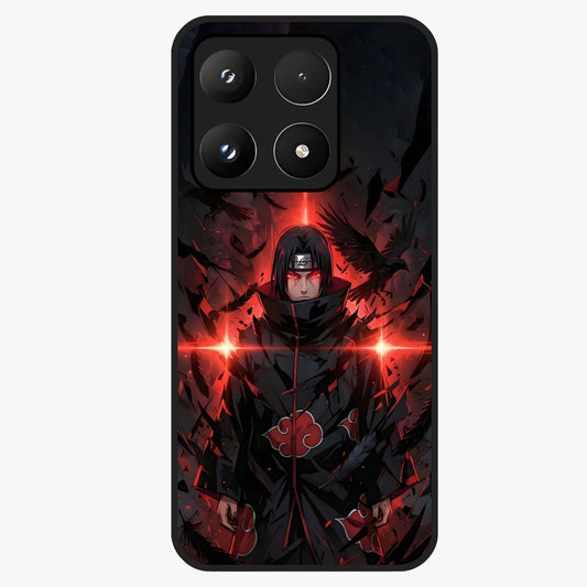 Focused Blade Discipline Glass Case showing flat back view with warrior sword themed artwork and glossy glass finish.
