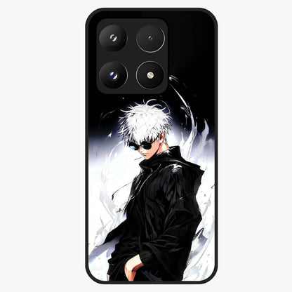 Limitless Shadow King Glass Case showing flat back view with powerful shadow warrior artwork and glossy glass finish.