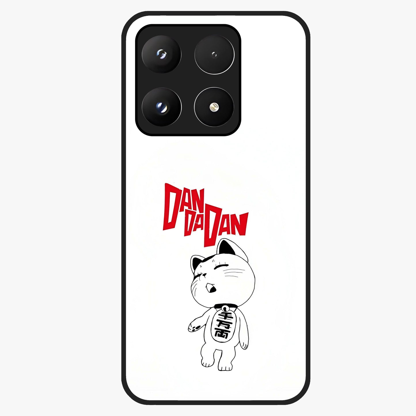 Playful Spirit Charm Glass Case showing flat back view with cheerful charm themed artwork and glossy glass finish.