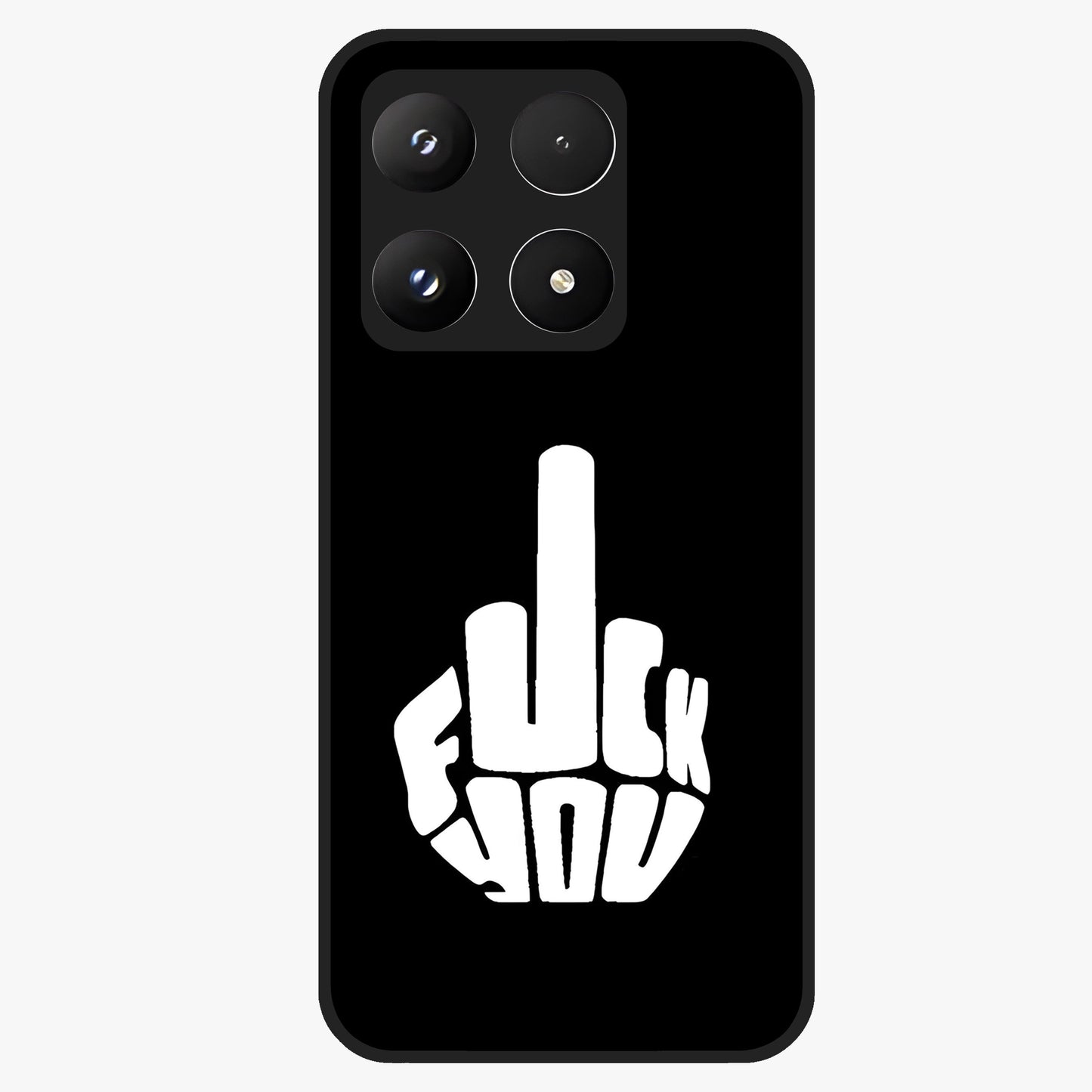 Rebel Mode On Glass Case showing flat back view with bold rebellious typography artwork and glossy glass finish.