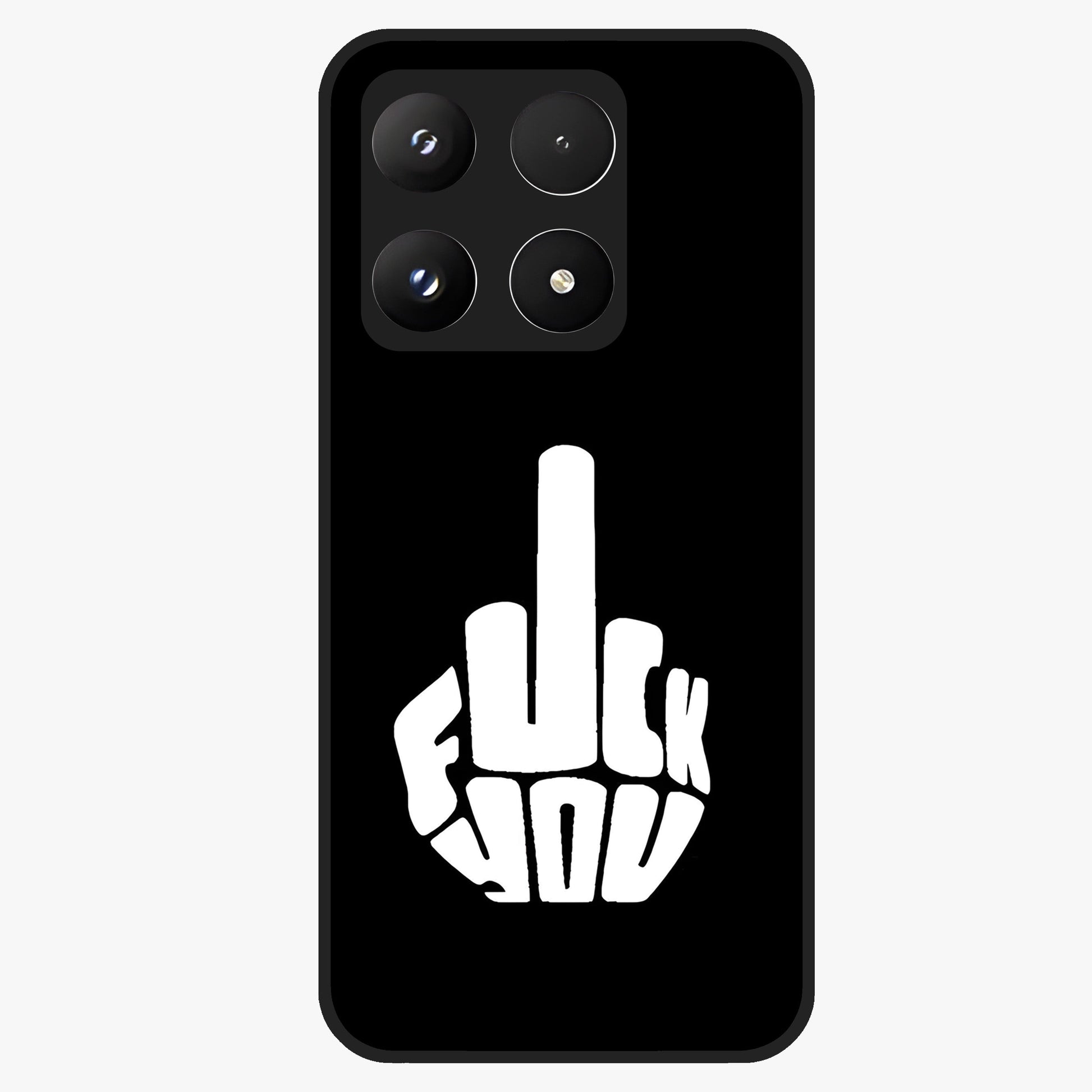 Rebel Mode On Glass Case showing flat back view with bold rebellious typography artwork and glossy glass finish.
