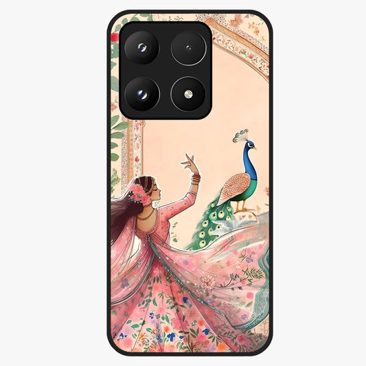 Royal Grace Muse Glass Case showing flat back view with elegant artistic artwork and glossy glass finish.