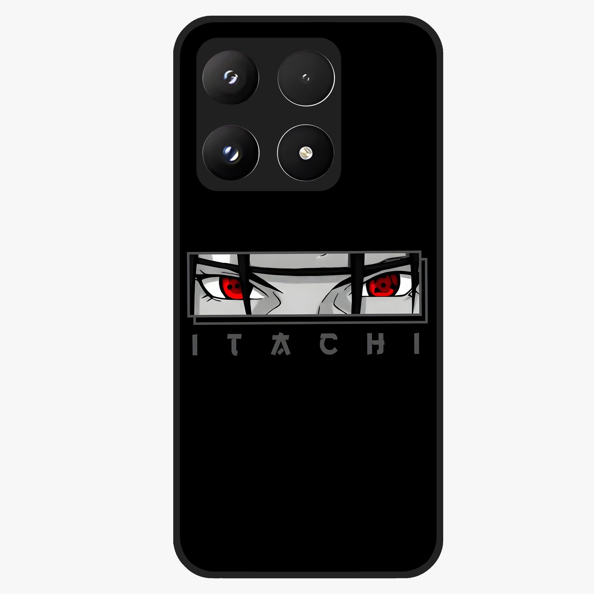 Scarlet Gaze Dominance Glass Case showing flat back view with striking red themed artwork and glossy glass finish.