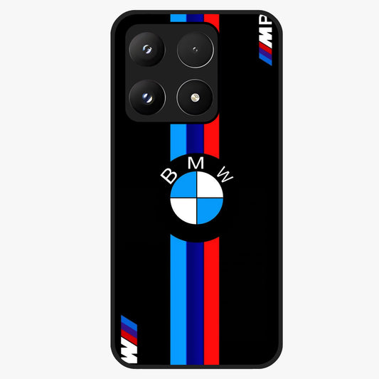 Turbo BMW Beast Glass Case showing flat back view with high performance sports car artwork and glossy glass finish.