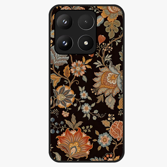 Vintage Floral Dream Glass Case showing flat back view with classic floral artwork and glossy glass finish.