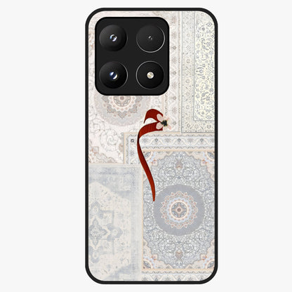 White Aesthetic Bow Glass Case showing flat back view with minimal bow artwork and glossy glass finish.