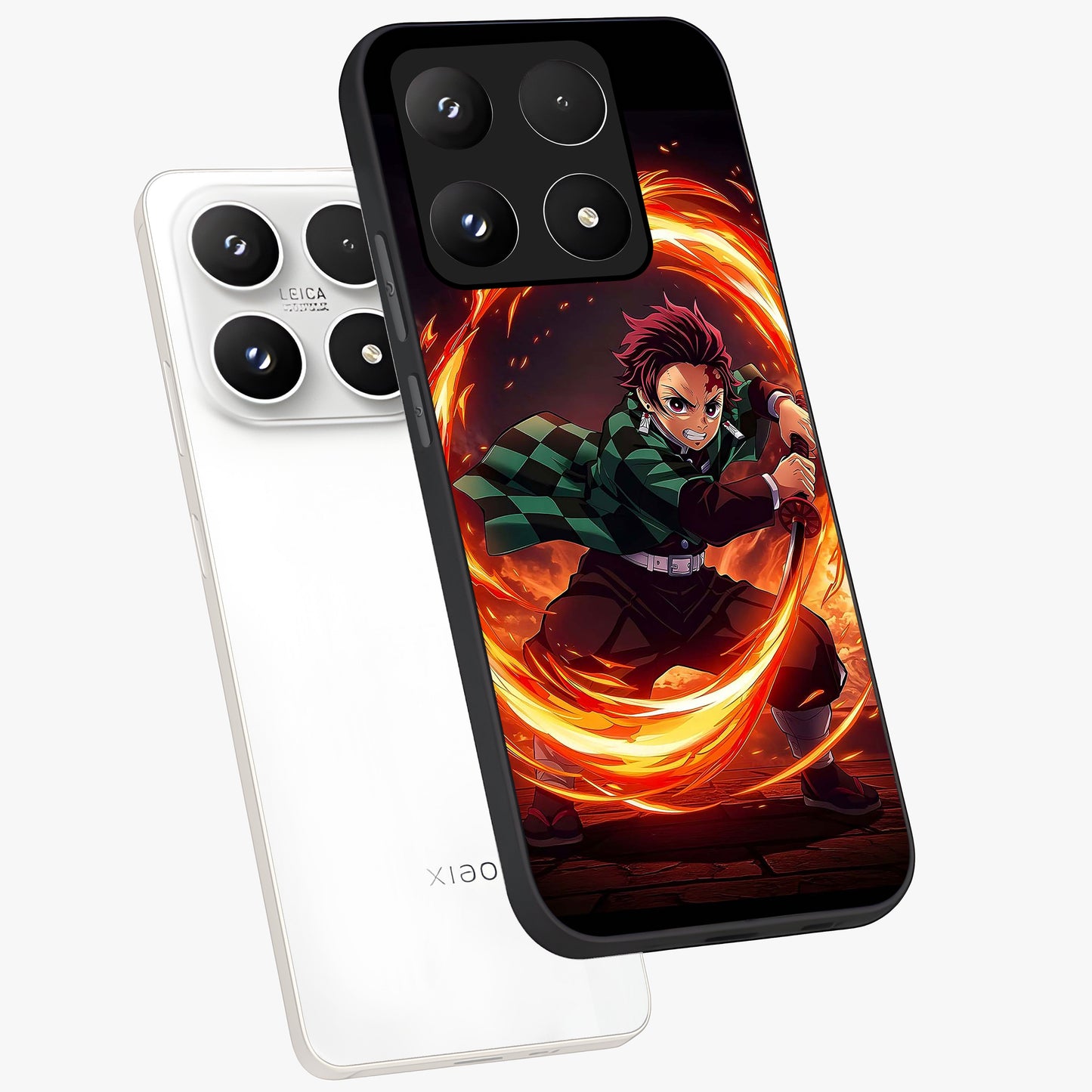 Blazing Sword Resolve Glass Case displayed in angled mockup highlighting powerful sword illustration and bold fantasy theme.
