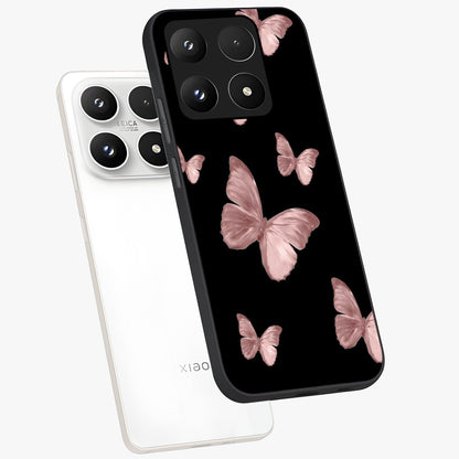 Butterfly Pattern Glass Case displayed in angled mockup highlighting delicate butterfly design and aesthetic pattern style.