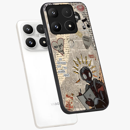 City Dream Sketch Glass Case displayed in angled mockup highlighting minimal city illustration with aesthetic sketch style.
