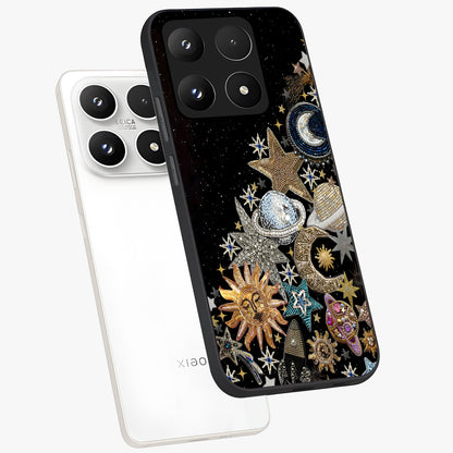 Cosmic Sparkle Dreams Glass Case displayed in angled mockup highlighting dreamy star sparkle design with celestial aesthetic.