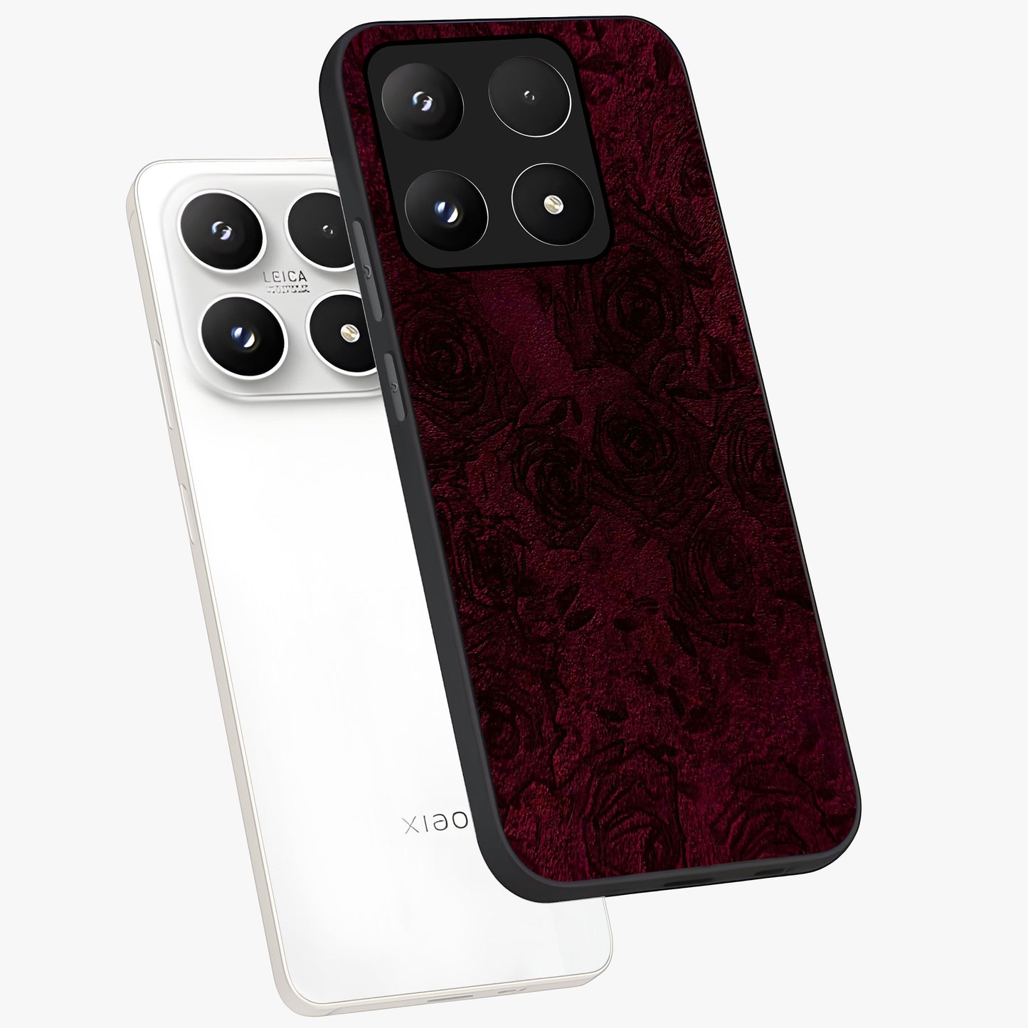 Crimson Fade Flow Glass Case displayed in angled mockup highlighting smooth gradient design with modern aesthetic style.