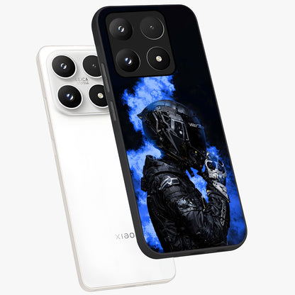 Cyber Sentinel Protocol Glass Case displayed in angled mockup highlighting digital cyber design with sci-fi aesthetic style.