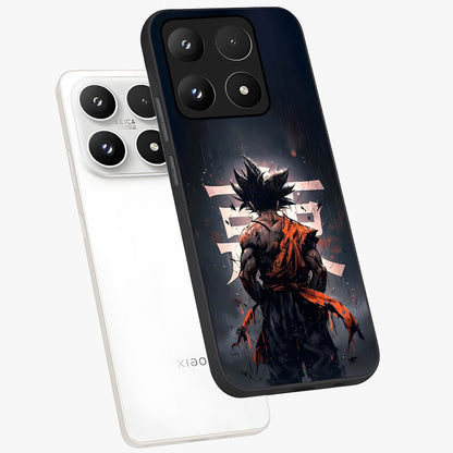 Dark Warrior In Rain Glass Case displayed in angled mockup highlighting dramatic warrior illustration with dark rain aesthetic.