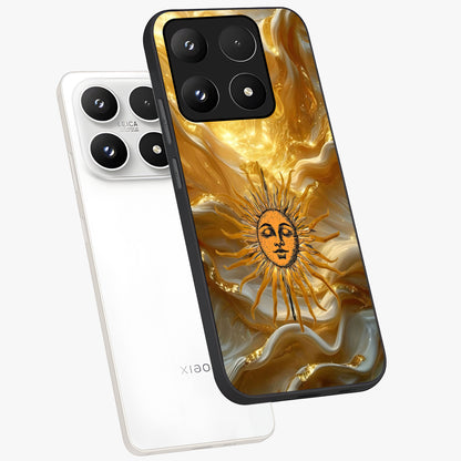 Eternal Golden Glow Glass Case displayed in angled mockup highlighting glowing golden aesthetic design with elegant style.